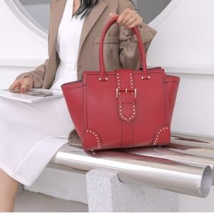 MKF Collection by Mia K - WINE 
Ilana Satchel Vegan Leather Women’s Handbag